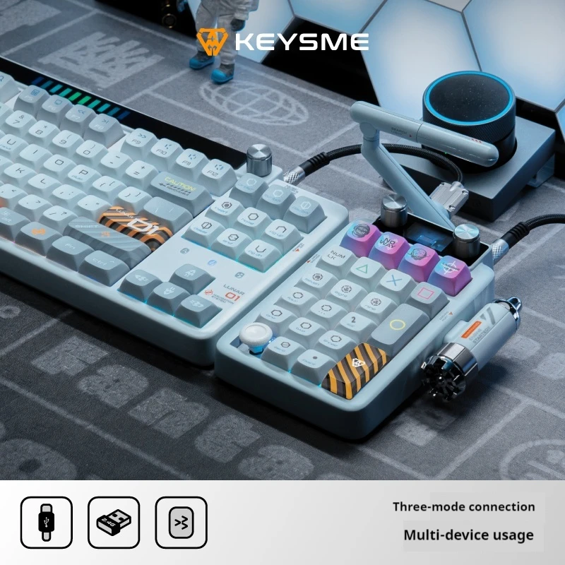 Keysme Spacecraft Customized Mechanical Keyboard Kit Gasket Wireless Three-Mode Hot Swappable Delicacy Gaming E-Sport Office