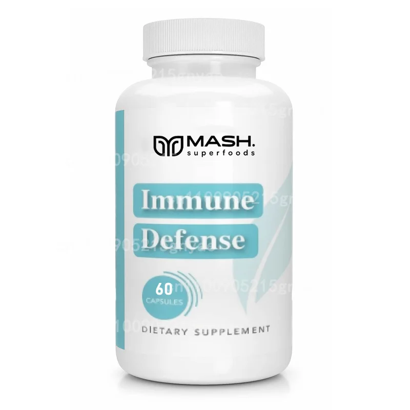 

Immune Defense Supplement 8-in-1 Containing 50mg Zinc, 1000mg Vitamin C, Vitamin D3, Elderberry, Ginger, Vegan -60 Capsules