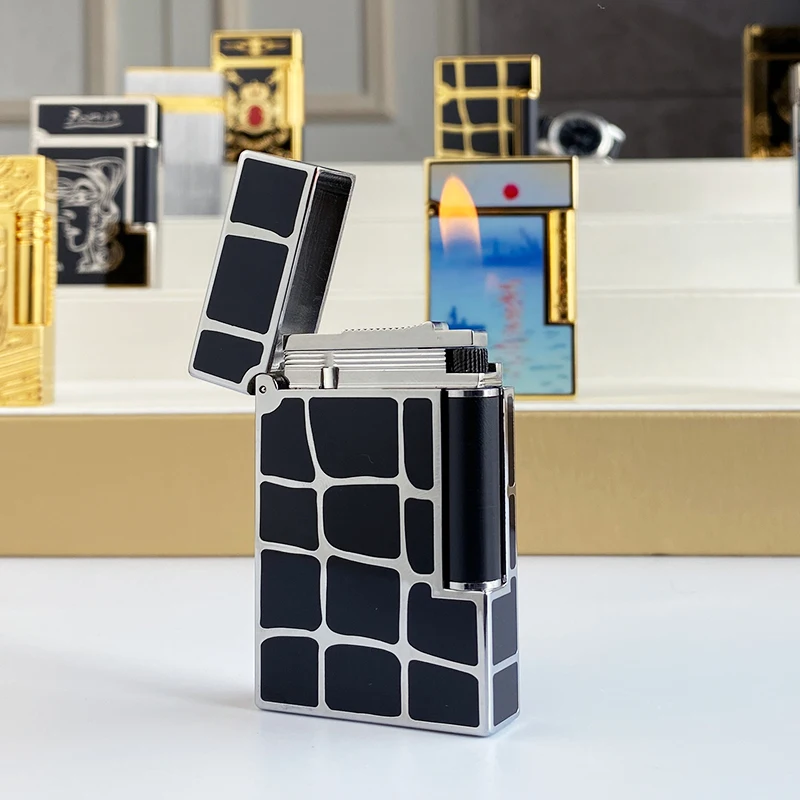 New commemorative edition single and double flame luxury lighter Ping Sound natural paint cigarette smoking butane lighter 12128