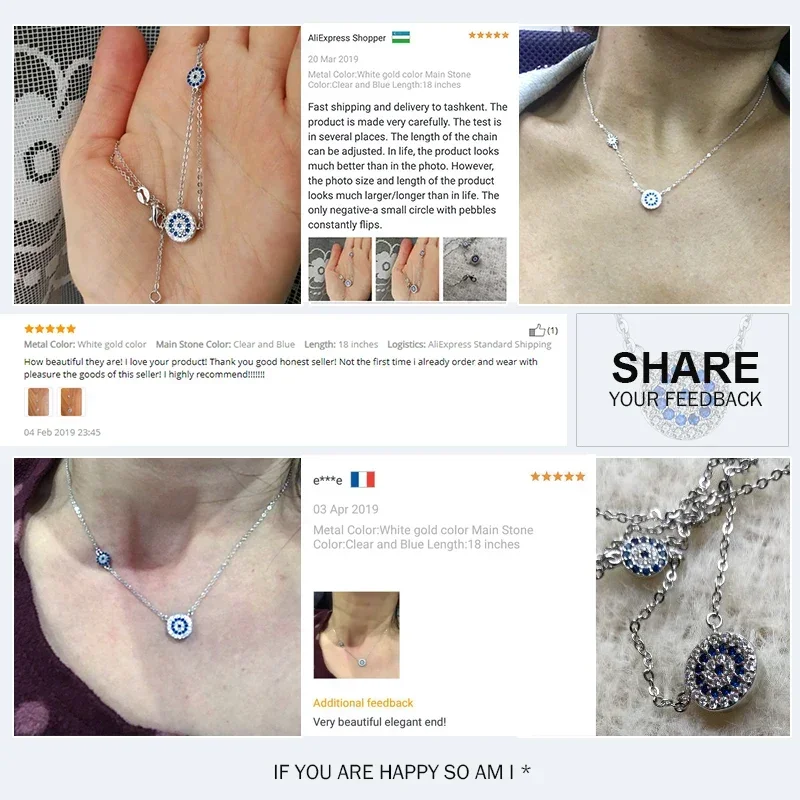 KALETINE Fashion 925 Sterling Silver Evil Eye Necklace Blue CZ Evil Eye Charm Long Women Necklace Pendants Link Chain KLTN042