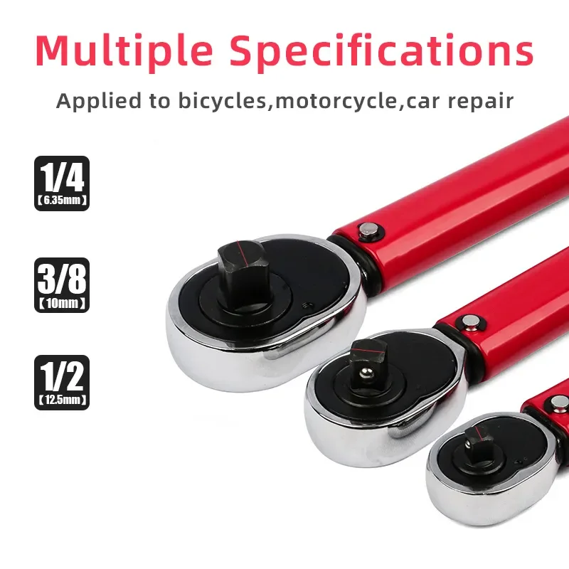 Preciso reversível Ratchet Torque Wrench, Chave de bicicleta profissional, Motocicleta, Ferramenta Automotiva do carro, 5-110N.m, 3/8