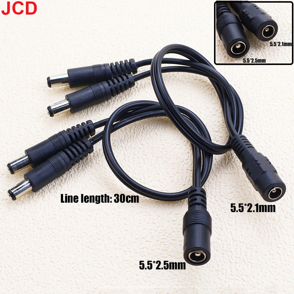 For CCTV LED Strip Light Adapter 5.5mmx2.1/2.5mm 1 Female To 2 Male Female 2way Connector DC Plug Power Supply Splitter Cable