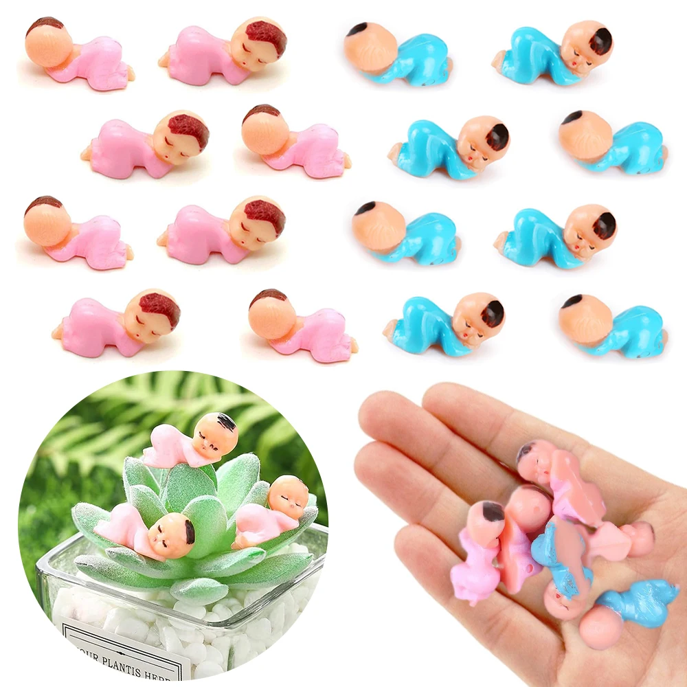 60/100pcs Pink Blue Plastic Babies Baby Shower Mini Infants Figurines Ice Cube Game Gender Reveal Party Favors Decorations