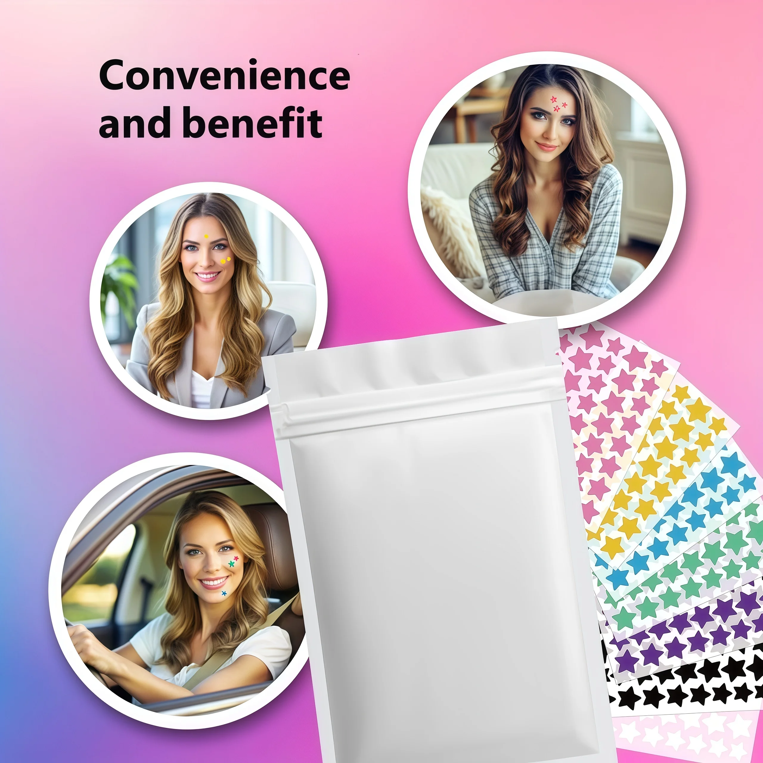 400/800 قطعة من رقع بثرة النجمة الحمراء والأسود للتنظيف العميق ملصقات حب الشباب ثنائية النغمة لجميع أنواع البشرة #6