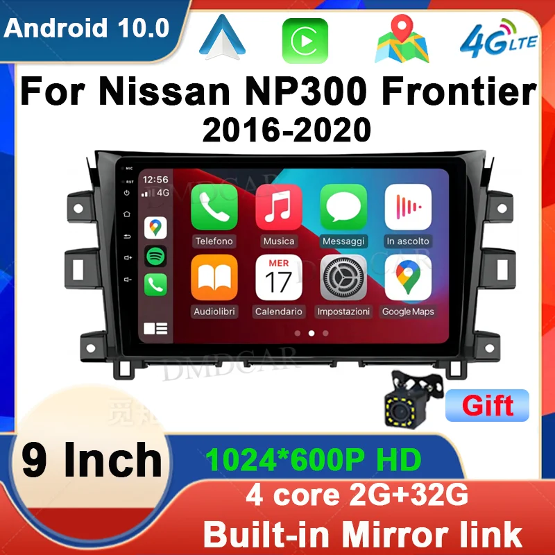 9 Inch 2 Din Car Multimedia DVD Player For Nissan Frontier NP300 Android 10 Stereo Radio 2006 - 2012 Carplay Auto Touch Screen