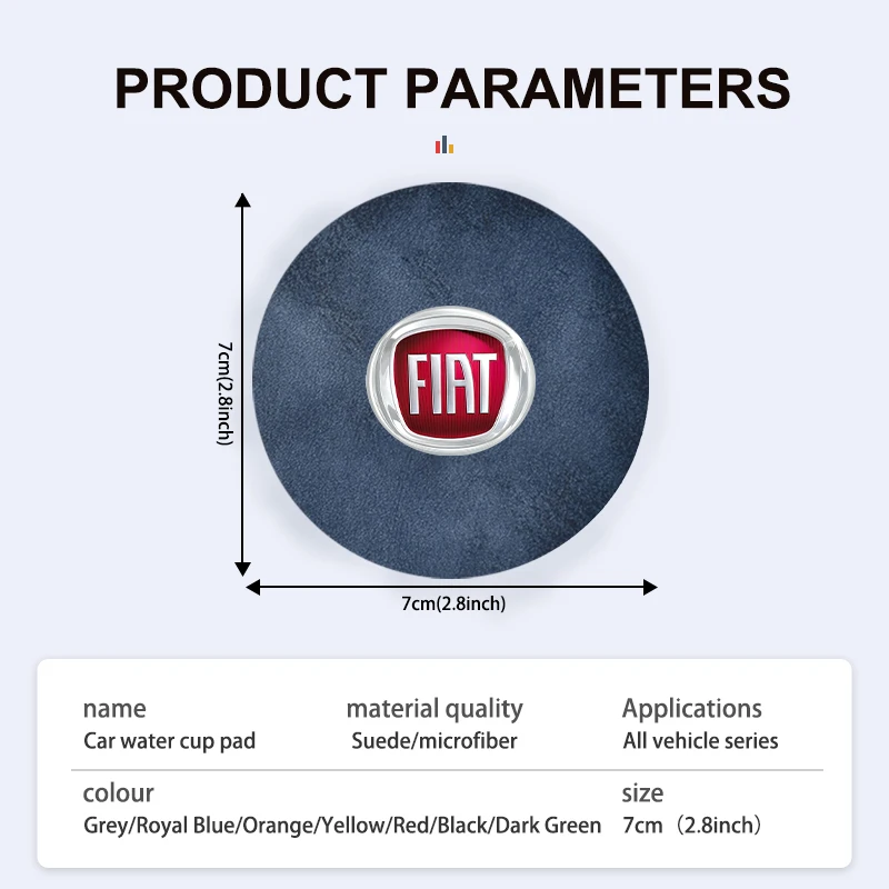 2 szt. Podstawka pod kubek samochodowe wysokiej jakości kolorowe części podkładka antypoślizgowa do Fiat Panda Freemont Linea Strada Ducato Egea