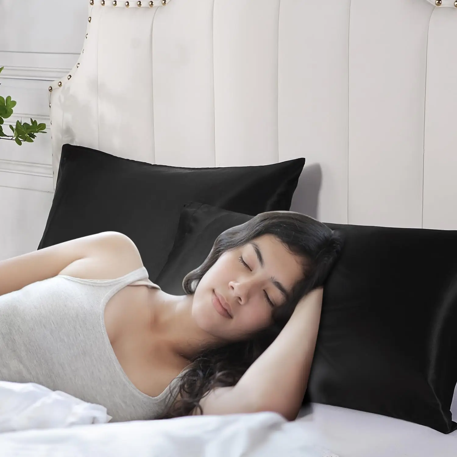 2 stücke Satin Seide Kissen bezug für Haar und Haut, Korallen Kissen bezüge Standard größe Satz von super weichen Kissen bezug – Detail 2