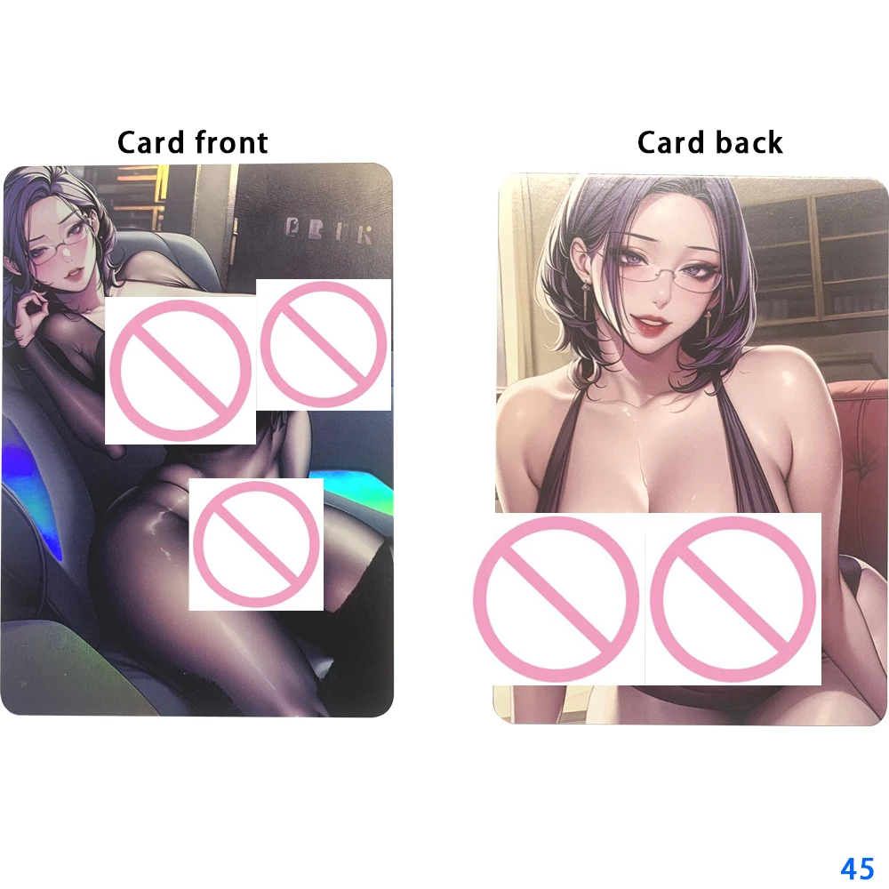 Super Sexy Anime Girl Nude Collection Card Plump Fat Buttocks Ample Breasts Naked Card Refractive Color Flash Gifts 63*88mm