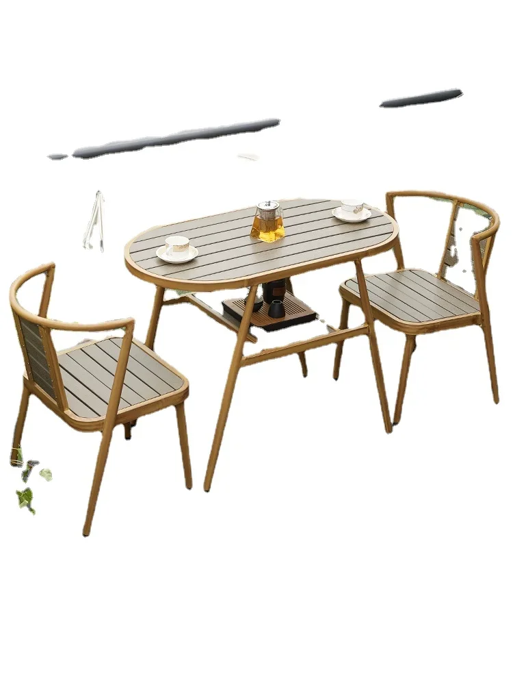 YY Balcony Three-Piece Modern Minimalist Balcony Outdoor Coffee Shop Table and Chair