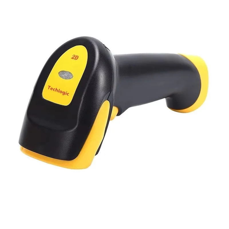 Techlogic 2D Wireless Barcode Scanner 2D QR Datametrix PDF417 Codes Reader Data Collecter with Charger Stand 2M Storage