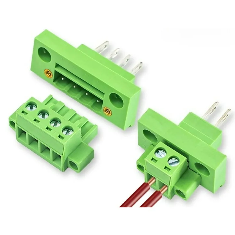 5Pairs 2EDGWB-5.08mm Pitch Plug-In Terminals through the Wall Solder-Free Butt with Flange Complete Set All Copper 2p-24p