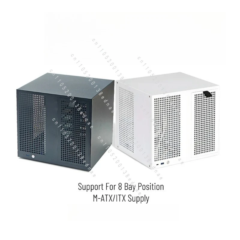 8-Bay Chassis With Backplane Case Power Supply Motherboard Full Height PCIE Black White