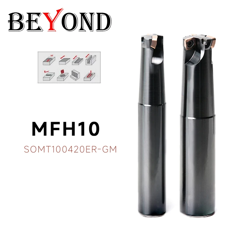 BEYOND MFH10 25-S25-2T-120 Fast-Feed Milling Cutter Arbor SOMT SOMT100420ER-GM Carbide Inserts 25mm 32mm CNC Lathe Tool Holder