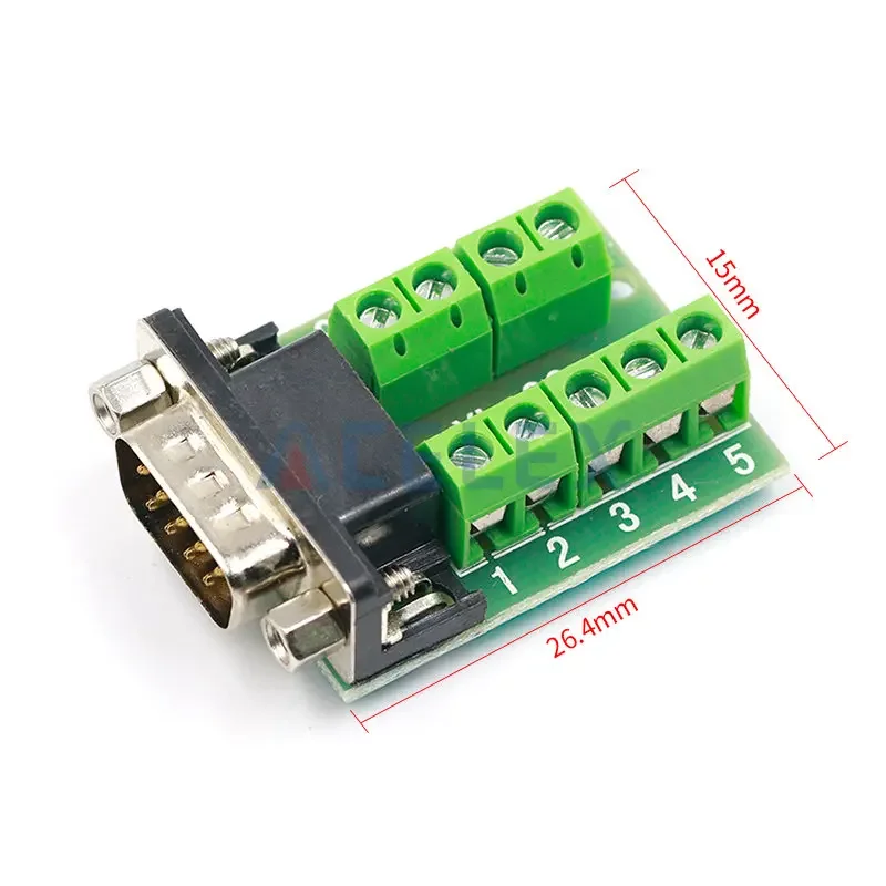 DB9 Male Female Adapter Signals Terminal Module RS232 Serial To Terminal DB9 Connector