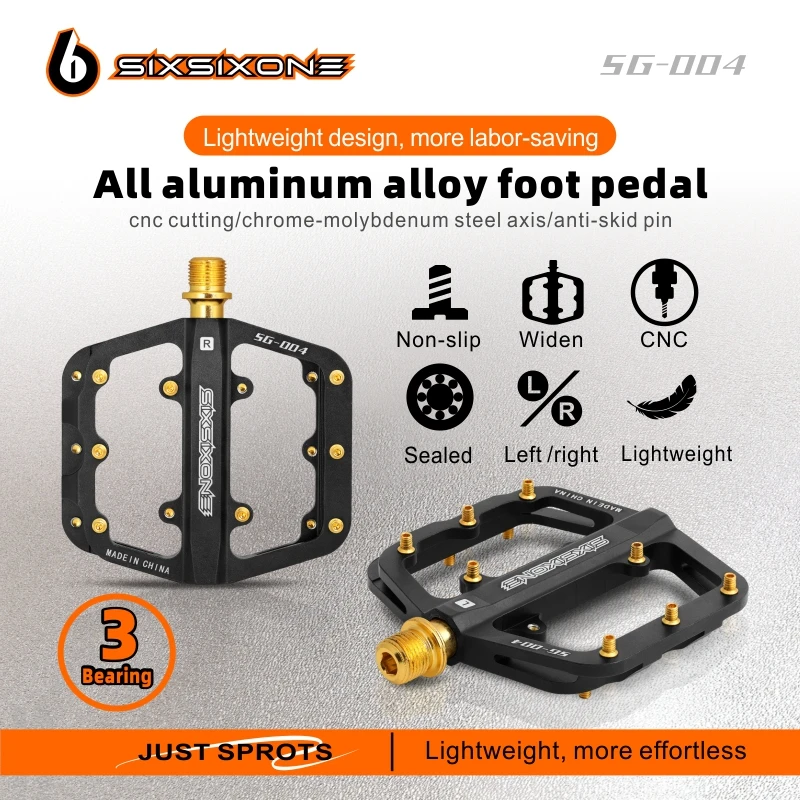

Ultralight CNC Aluminum Alloy Mountain Bike Pedals, Widen Non-slip Pedals with 3 Sealed Bearings