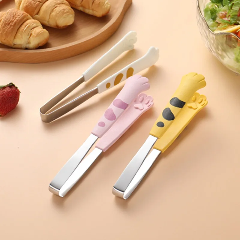 

Маленькие милые щипцы для еды, зажимы с узором кошачьей лапы, зажимы для еды, салата, хлеба, зажимы для выпечки, десерта, еды
