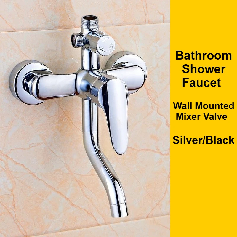 

Bathtub Faucets Shower Accessories Wall Mounted Bathroom Mixer Tap Household Hot and Cold Mixing Faucet 3 Modes Adjustable