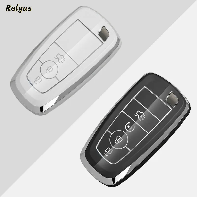 For Ford Fusion Mondeo Mustang Explorer Focus Edge Ranger F150 F250 F350 Edge Raptor EcoSport S-MAX TPU Car Key Case Cover