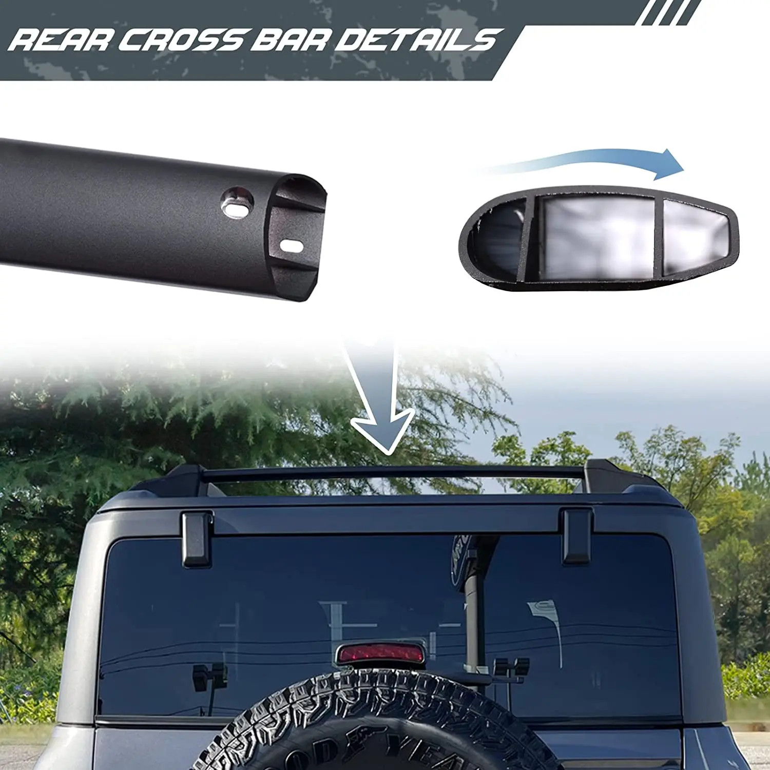 Roof Rack Cross Bar Kit For 2021 2022 2023+ Ford Bronco 2/4 Door Rooftop Cargo Accrssories Luggage Rack