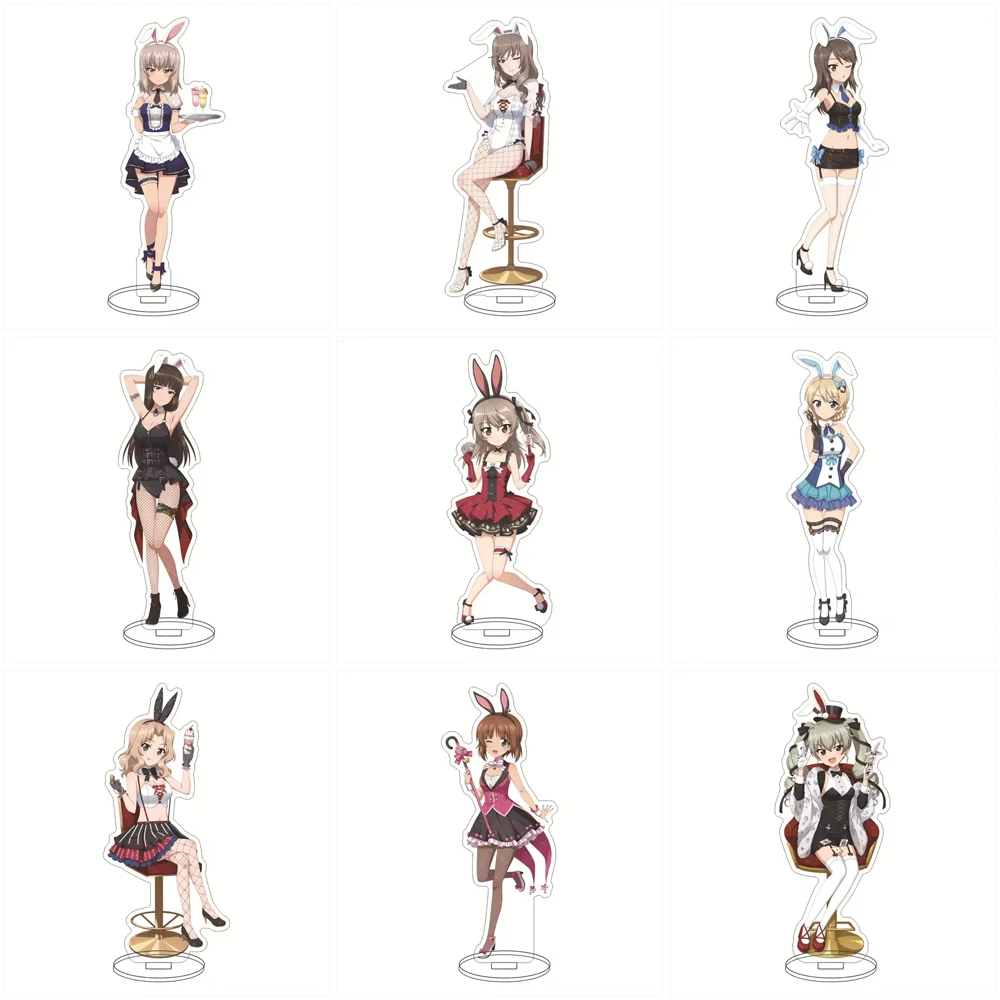 Hot Anime Girls und Panzer Acrylic Stand Model Figure Cosplay Plate Holder Topper Birthday Fans Christmas Desk Decor Plate Gift