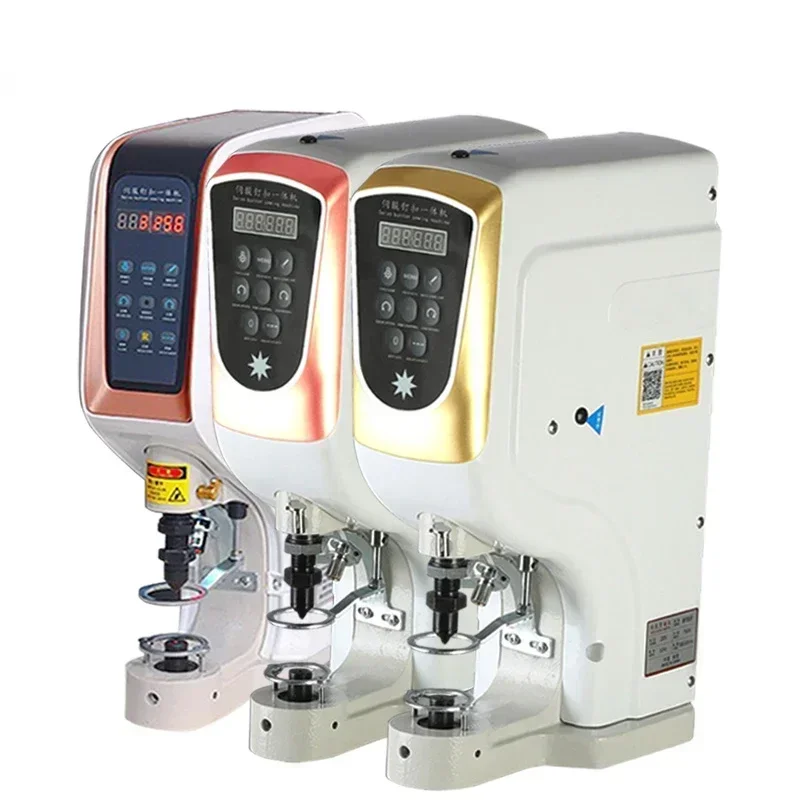 

New Punching Machine Automatic Big White Four Button Machine Electric Computer Stapling Machine Air Hole Button Punching