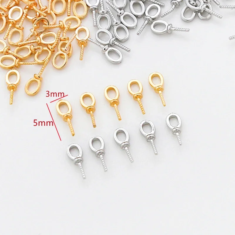10 pieces Copper plated 18K gold thread pearl nail  DIY Making Jewelry Jewelry Discovery Necklace Bracelet Accessories Materials - view 2