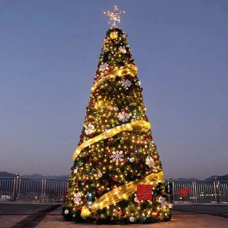 Modern large Christmas tree decoration 3 4 5 6 7 meters, large outdoor Christmas tree