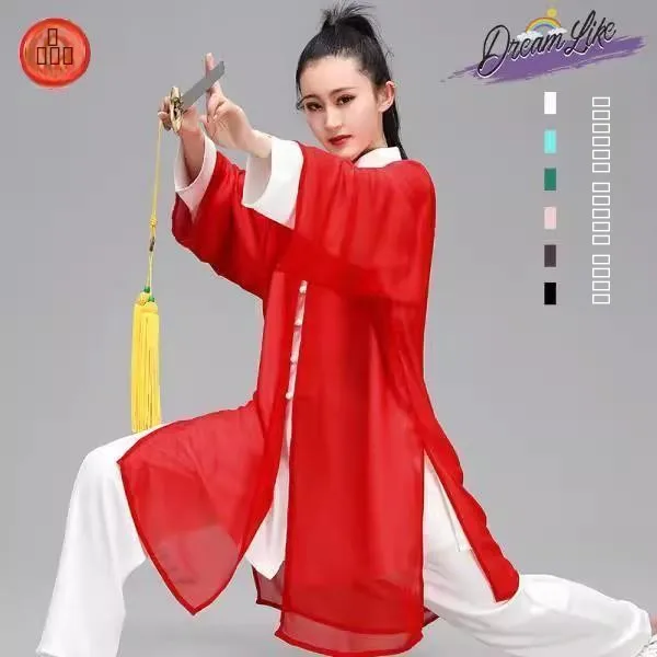 

Tai Chi Performance Shawl Women's Autumn Winter Practice Outerwear Elegant Men's Style Group Competition Match Shoulder Wrap