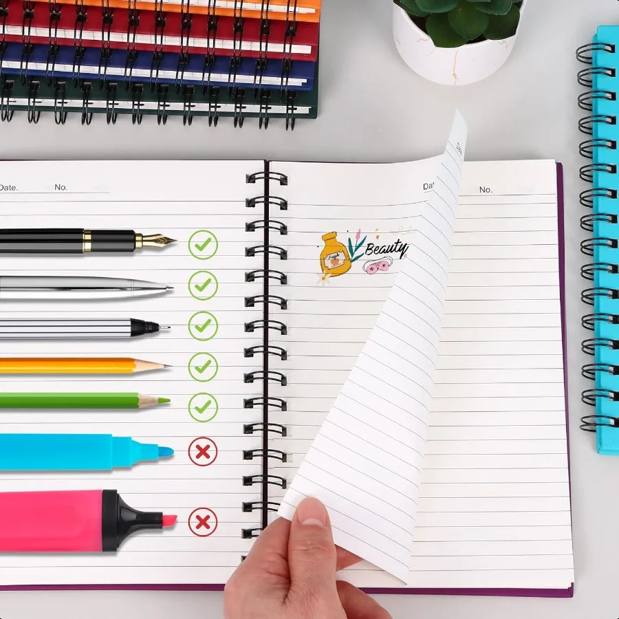 Cuaderno espiral de tapa dura para trabajo, cuadernos en espiral A5, 160 páginas, 5,5x8,5 pulgadas, diario pequeño para la escuela y regalos, colores surtidos, 6 uds.