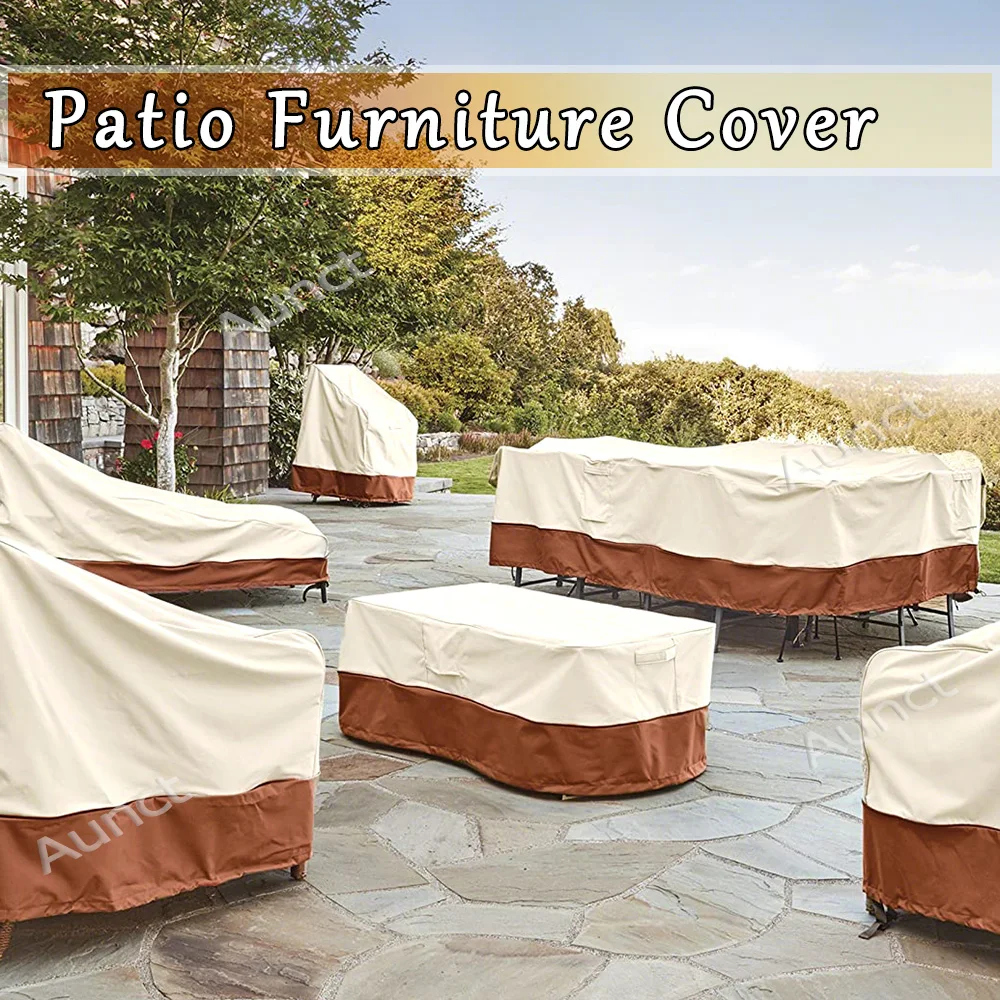 420D HEAVY DUTY Capa para móveis de jardim ao ar livre para sofá, mesa, cadeira, pátio, à prova d'água, à prova de vento, anti-UV contra chuva, neve