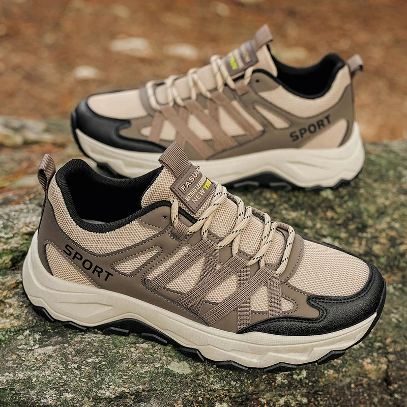 

Походная обувь, мужская обувь, дышащая противоскользящая уличная спортивная обувь с низким берцем, мужские износостойкие мягкие кроссовки на шнуровке