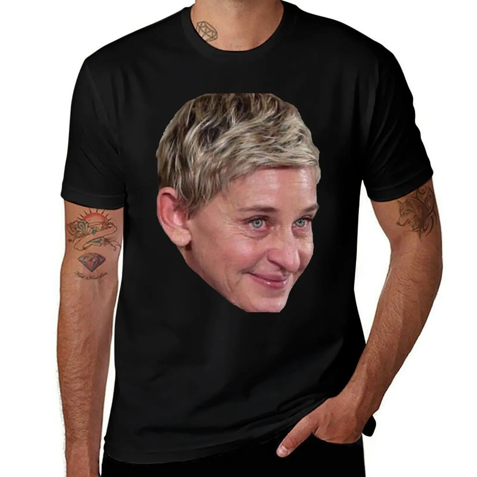 Ellen Crying Meme T-Shirt Relaxed Casual Short Sleeve Tee T-Shirt