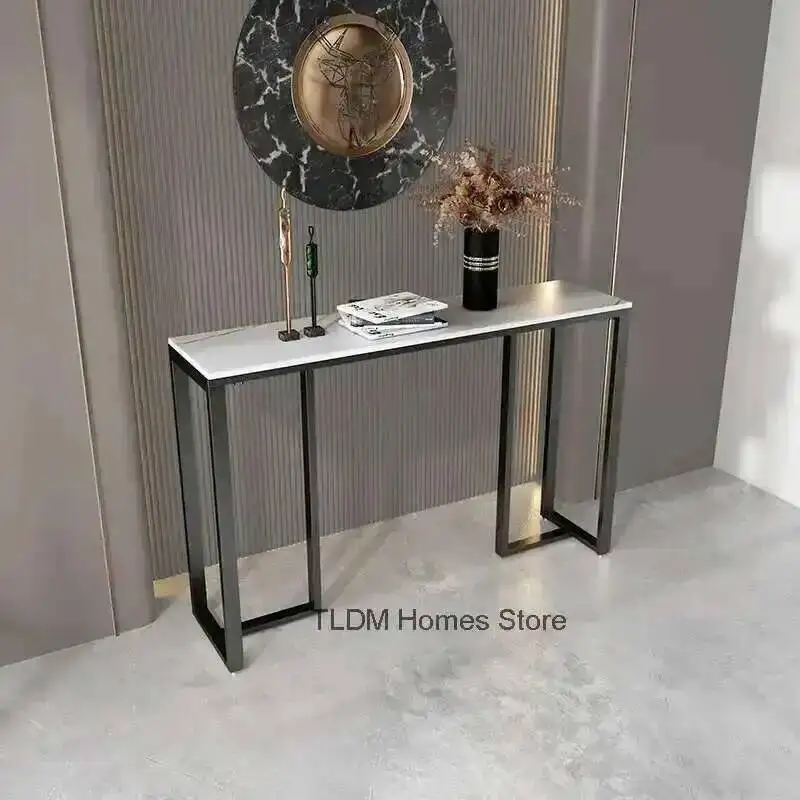 

for Nordic Rock Hallway Slab Console Tables Household Entry Console Table Light Luxury Wrought Iron Hotel Corridor Hallway Table