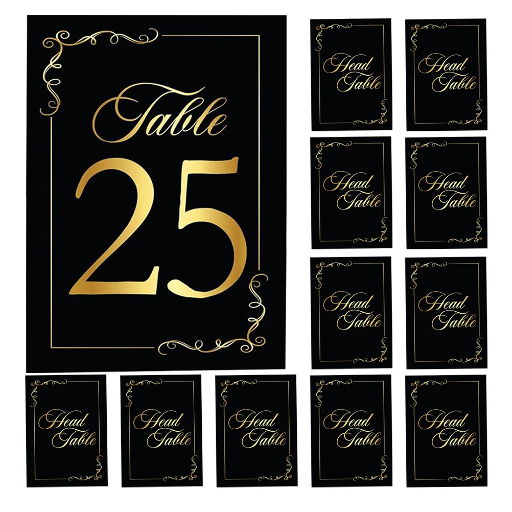 

Black Foil Number Cards Table Numbers For Banquets 1-30 Double Sided Paperboard Seat Cards 4x6 Inch for Wedding Banquet Party