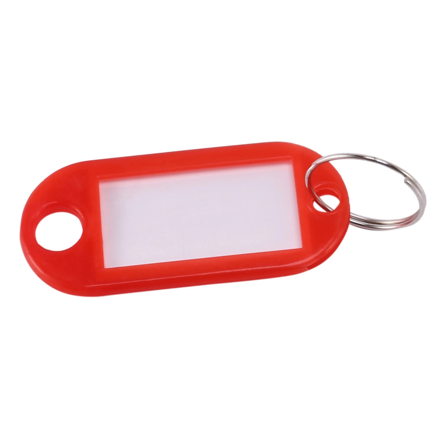 ABQR 20 قطعة من علامات ملصقات معرف المفاتيح المتنوعة، سلسلة مفاتيح بحلقة مفصلة (أحمر).