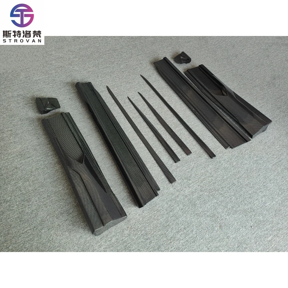 STLF 1016 Style Carbon Fiber Side Skirts with Spoiler Body Decoration Modification Suitable for 18-21 Lamborghinis URUS 2