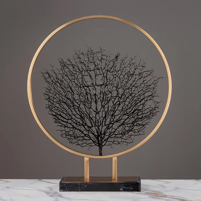 

Modern light luxury fortune tree living room coffee table ornament home jewelry new Chinese entrance wine cabinet art decoration