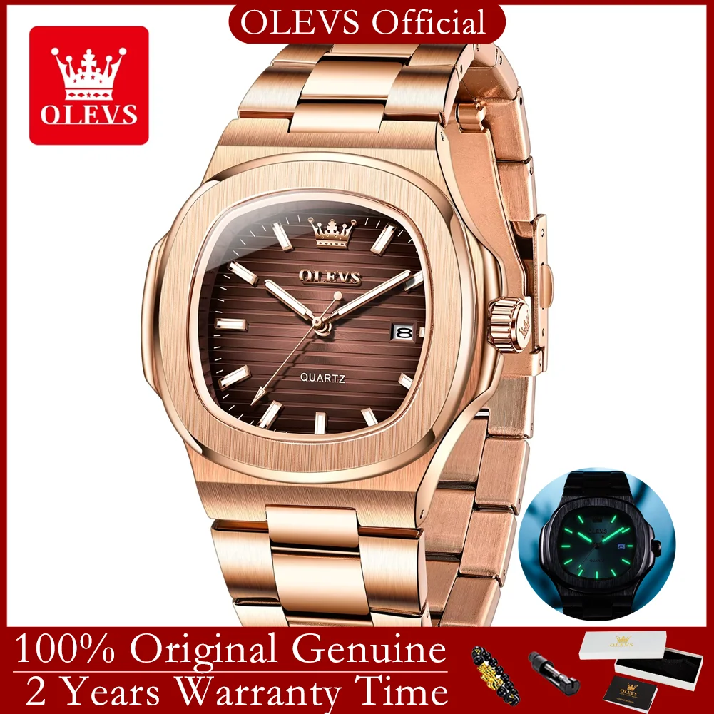 

OLEVS 3696 Original Quartz Men's Watch Luxury Calendar Waterproof Luminous Wrist Watch for Men Fashion Simple Business Man Watch