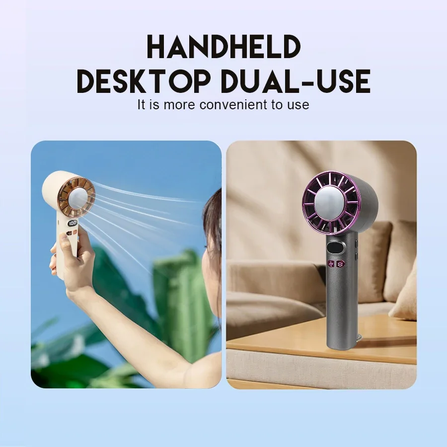3000 مللي أمبير مروحة صغيرة محمولة 100 سرعات الرياح تبريد فوري مع وضع الثلج مروحة يدوية USB مراوح كهربائية قابلة للشحن مروحة التخييم