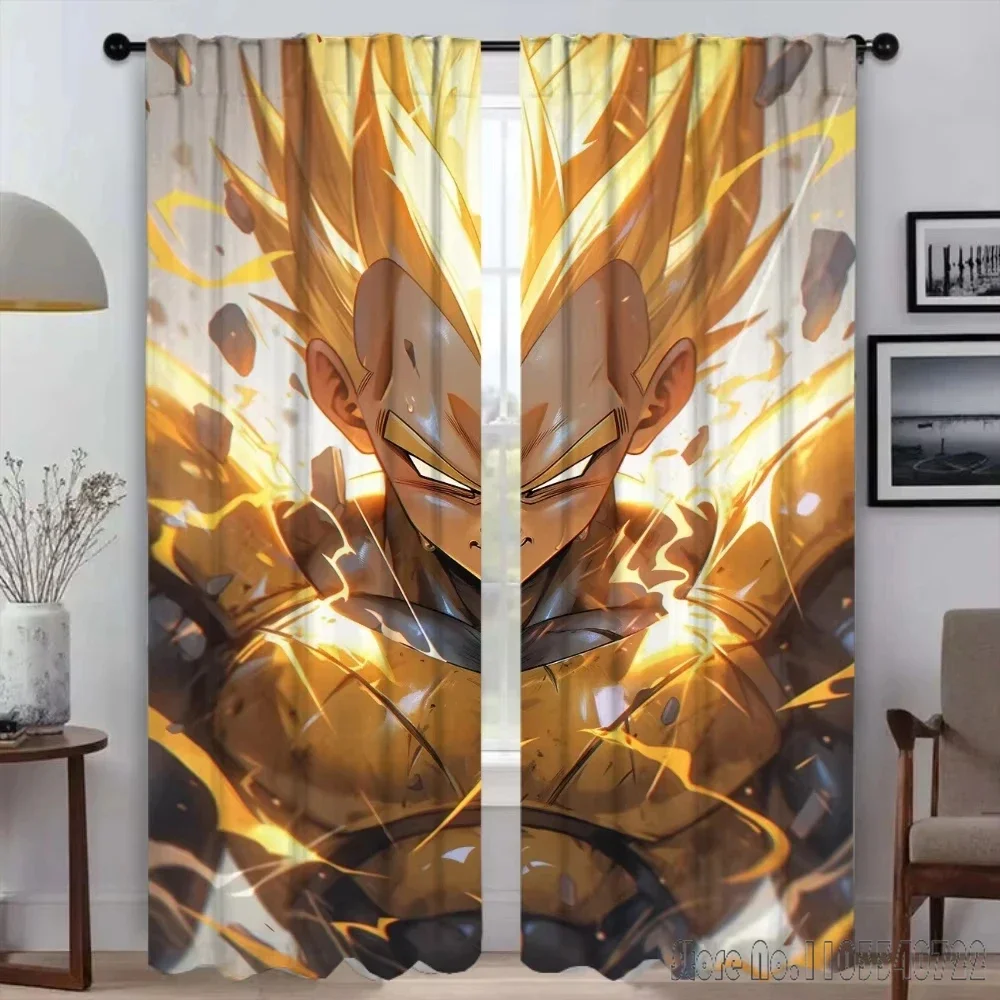 

2026 Custom Anime Dragon Ball Wukong 3D Print 2 Panels/Set Window Blackout Curtains Japanese Living Room Print Baby Kids Gift