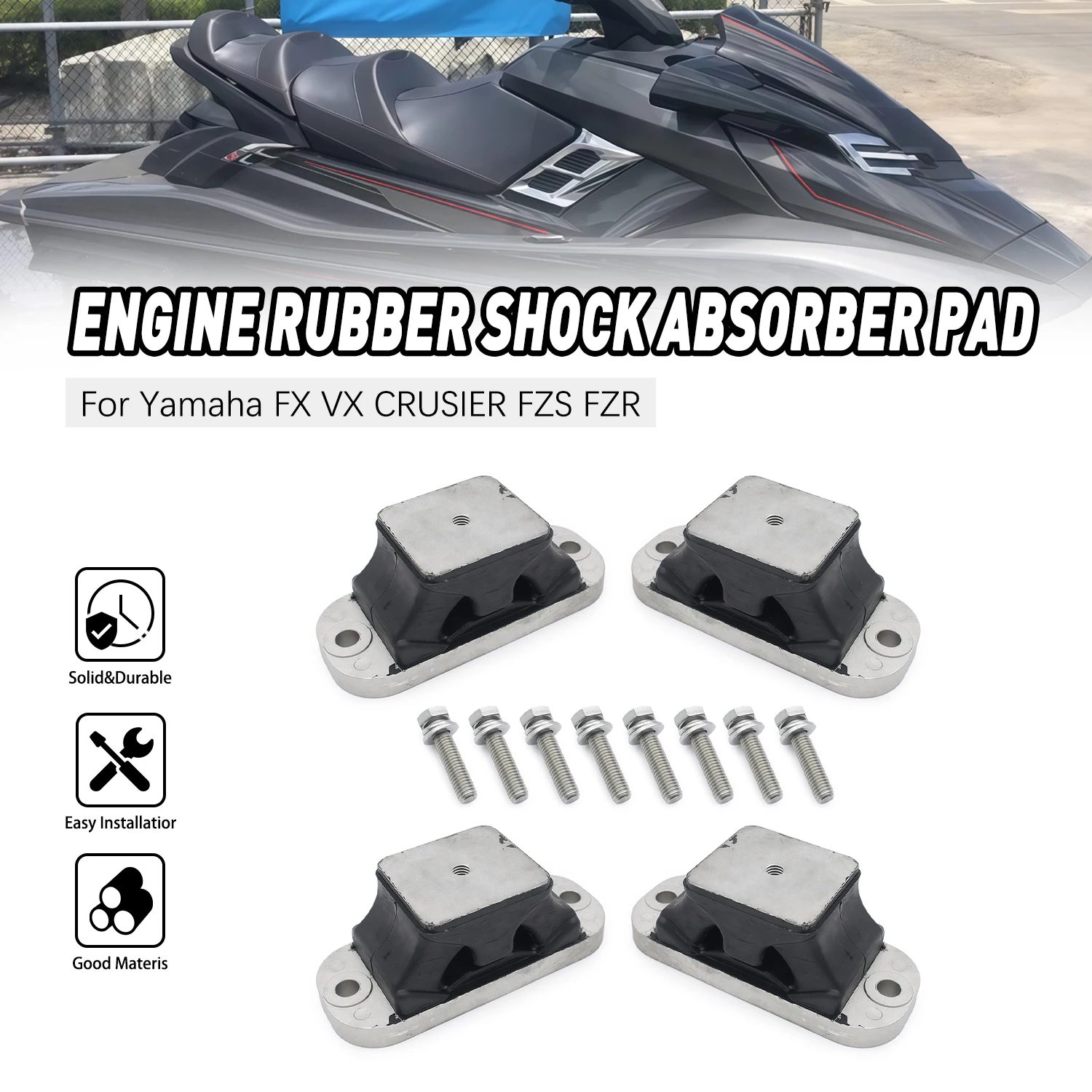 4PCS Engine Motor Mount Rubber 67X-44517-10-94 Motorcycle Bracket Accessories For Yamaha WaveRunner FX VX CRUSIER FZS FZR