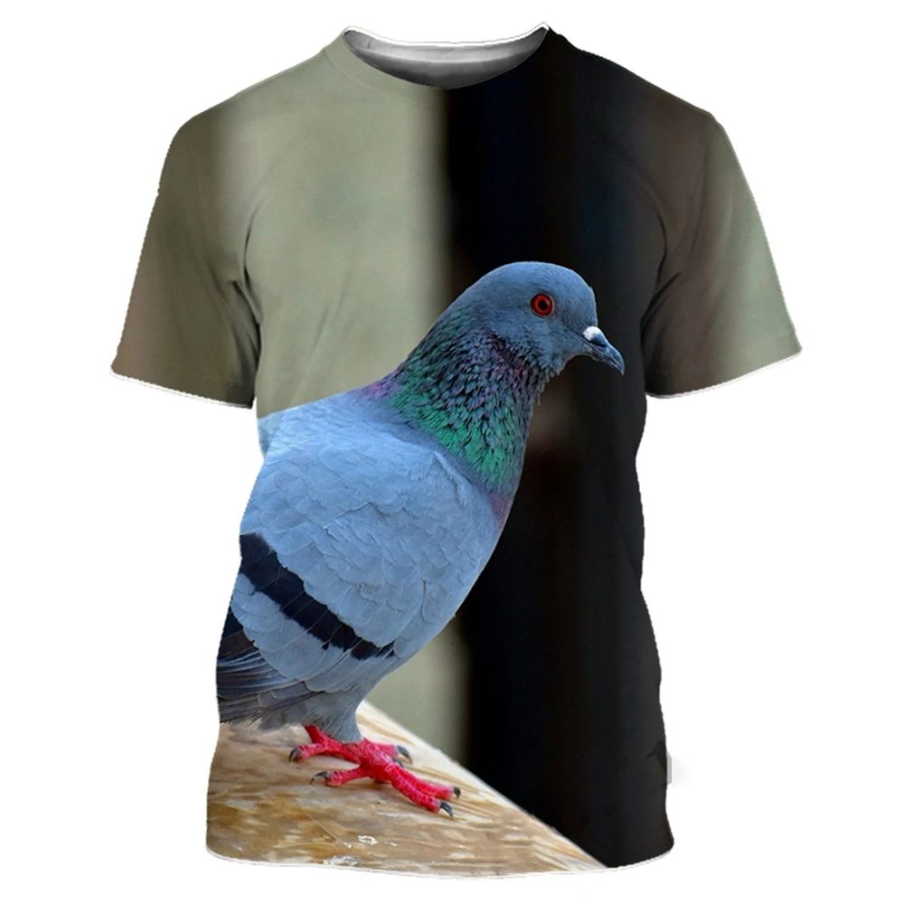 Pigeon T-shirt Bird 3D Print Summer Men Woman T Shirts Streetwear Short Sleeve O-Neck Tees Oversized Harajuku Kids Tops Clothes