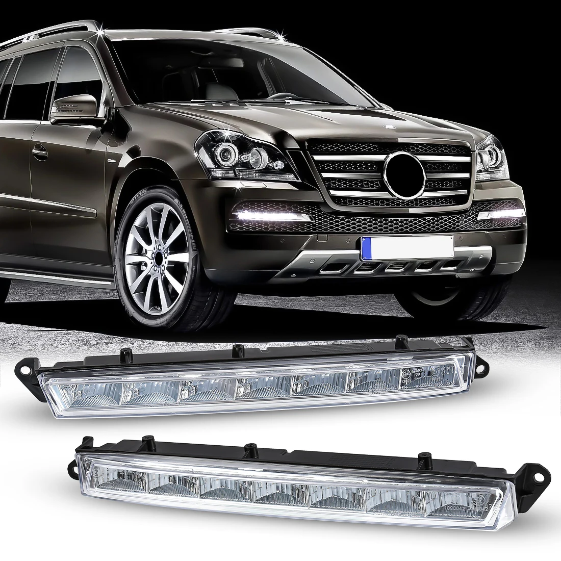 

For Mercedes Benz X164 GL320 GL350 GL450 GL550 ML63 AMG X166 2007-2013 Car LED Daytime Running Light 1649060451 1649060351 12V
