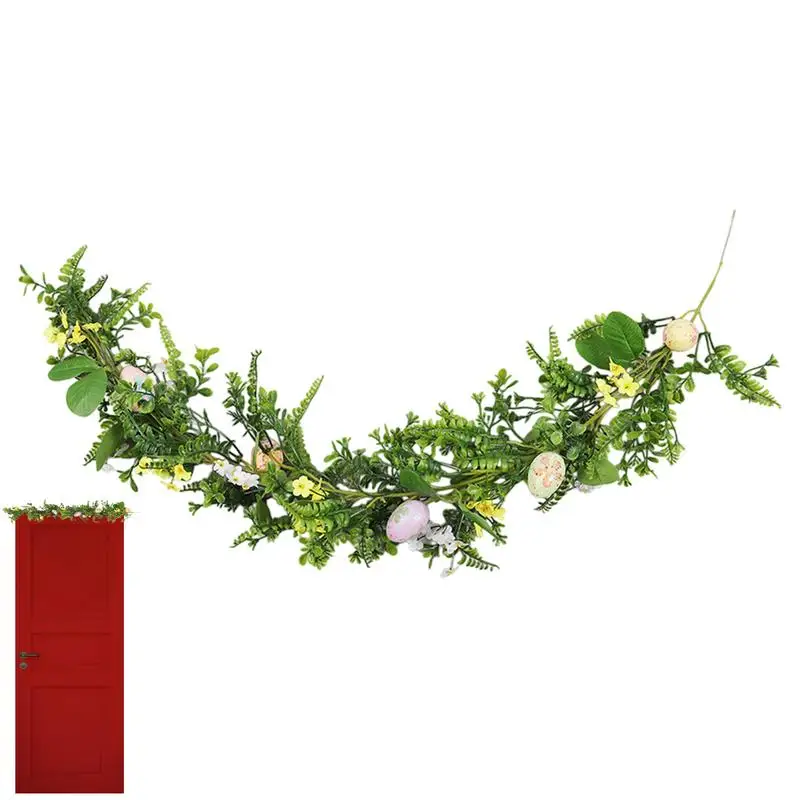 

Easter Garland Decorations Artificial Eggs Door Decorations Holiday Props Garlands Ornaments Realistic Eggs Rattan Decor For