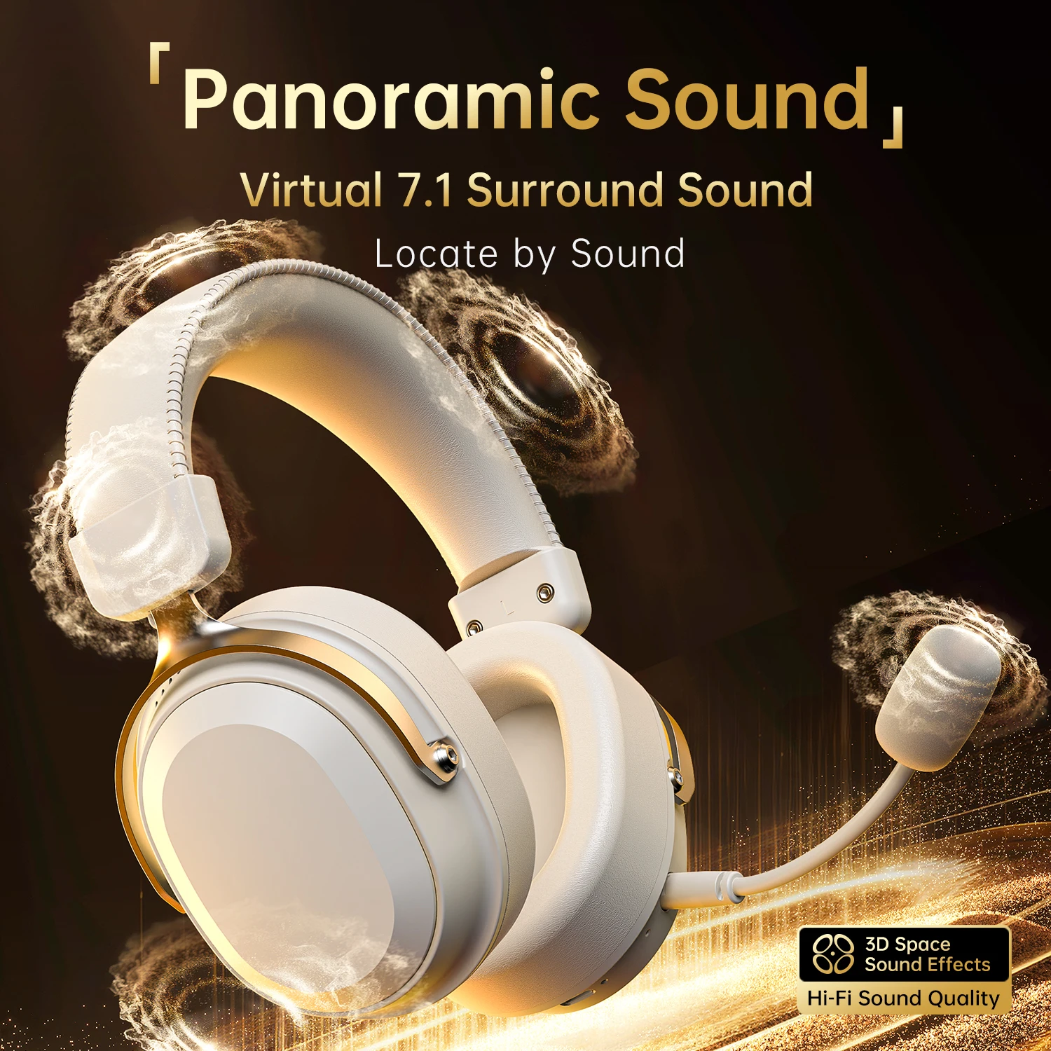 ATTACK SHARK L30Pro Gaming Headset, 2.4GHz Bluetooth 5.3 USB Sound Card and 3.5mm, 50mm Drivers, 1100mAh, Detachable Microphone image 3