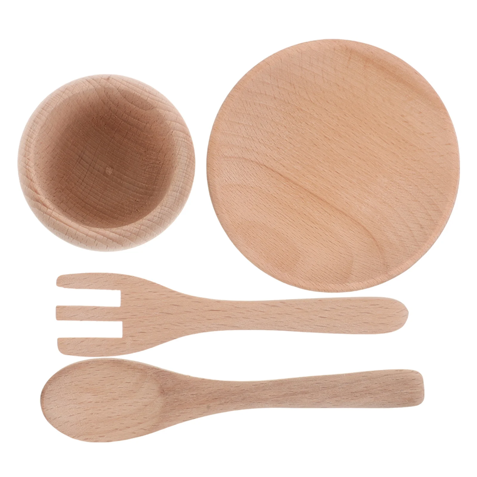 1 set 1 Set Wooden Kids Kitchen Set Realistic Pretend Play Cookware Utensils Tableware Mini Kitchen Accessories Toddler Learning
