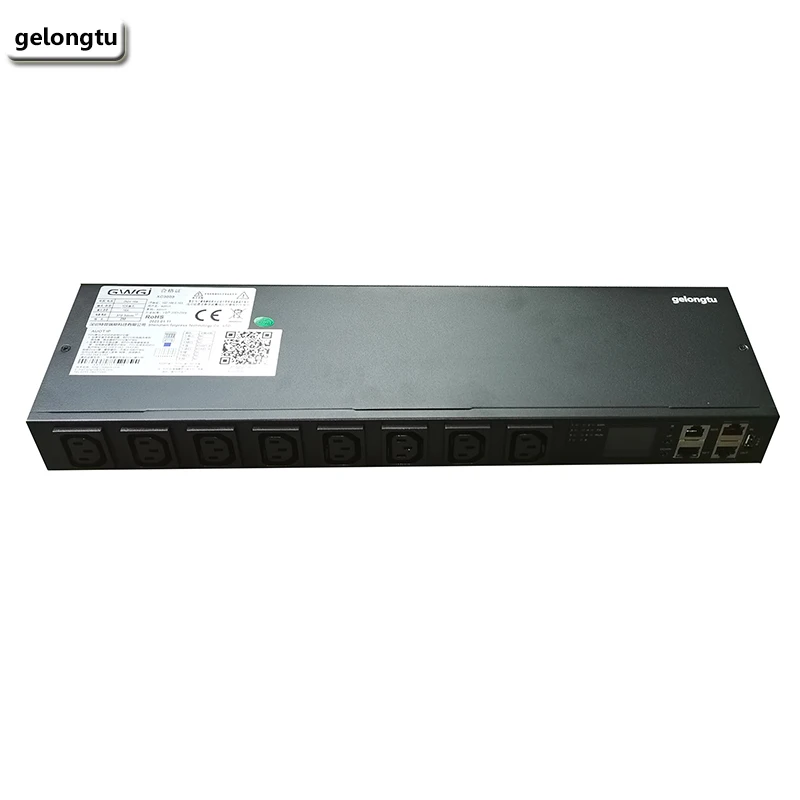 مقبس طاقة خزانة PDU الذكي من Gelongtu 8-port C13 برمجة تطوير 16A مضادة لفصل الاتصال في Python وTelnet وSNMP