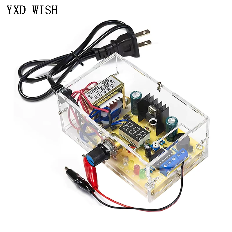 LM317 Adjustable Voltage Regulated Power Supply DIY Kit LM317 AC 220V to DC 1.25-12V Stabilized Power Supply laboratory