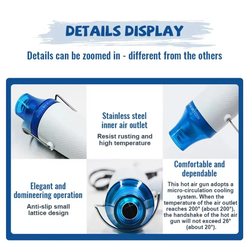 Для термоусадочной трубки, автомобильная упаковка, процесс «сделай сам», 220 В, мини-тепловой пистолет, температура пайки, фен, пистолет, электрический фен с горячим воздухом