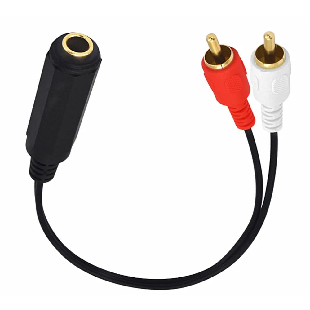 2RCA To 6.35mm 6.35 mm Female Accessory RCA Jack Splitter Cord for HiFi Stereo Aux Cable Audio Amplifier mixer speaker Recorder